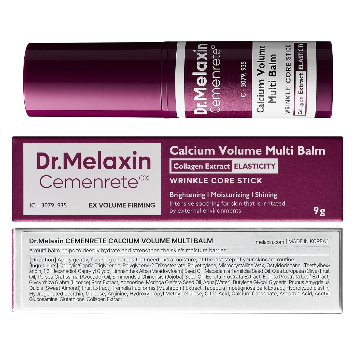 Dr.Melaxin Cemenrete Calcium Multi Balm 9g Korean Skin Care All In One Calcium Volume Stick Collagen Wrinkles Face Eye treatment Balm